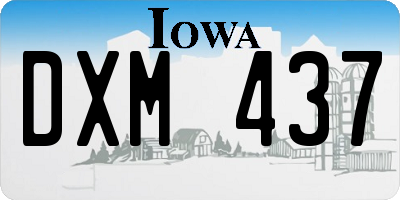IA license plate DXM437