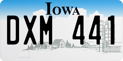 IA license plate DXM441