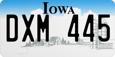 IA license plate DXM445