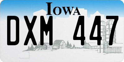 IA license plate DXM447