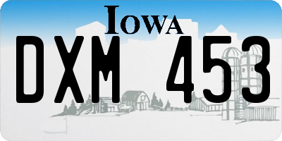 IA license plate DXM453