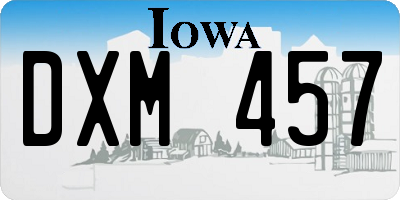 IA license plate DXM457