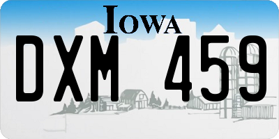 IA license plate DXM459