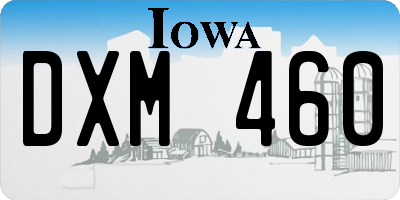 IA license plate DXM460