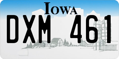 IA license plate DXM461