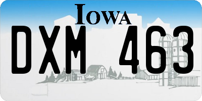 IA license plate DXM463