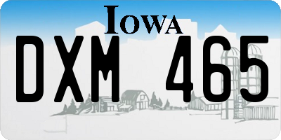 IA license plate DXM465
