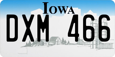 IA license plate DXM466