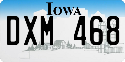 IA license plate DXM468