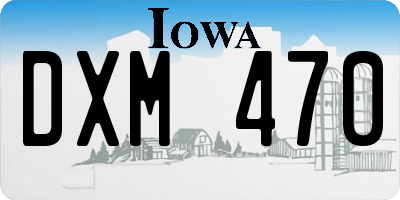 IA license plate DXM470