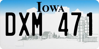 IA license plate DXM471
