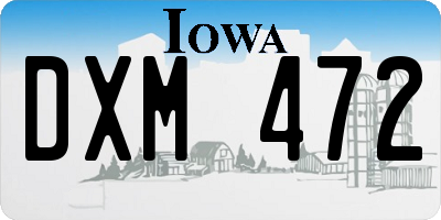 IA license plate DXM472