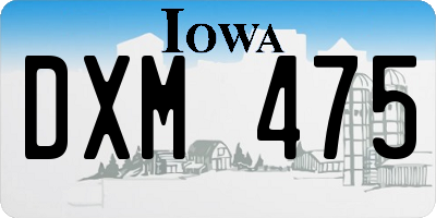 IA license plate DXM475