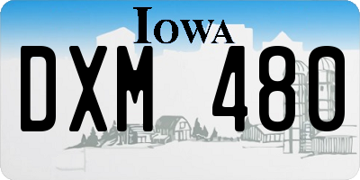 IA license plate DXM480