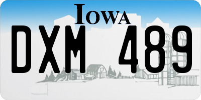 IA license plate DXM489