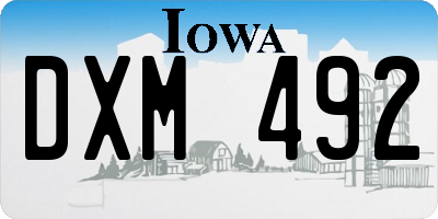 IA license plate DXM492