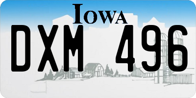 IA license plate DXM496