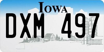 IA license plate DXM497