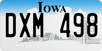 IA license plate DXM498