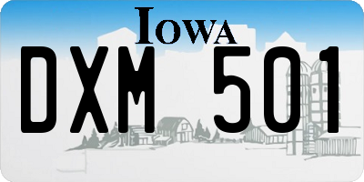 IA license plate DXM501