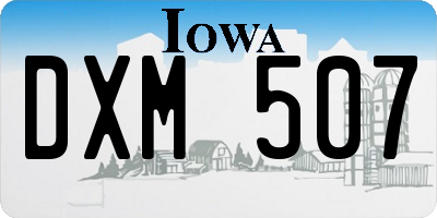IA license plate DXM507