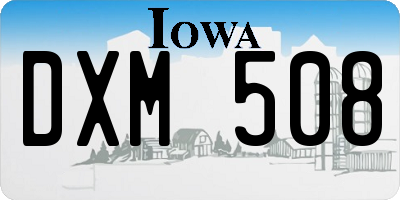 IA license plate DXM508