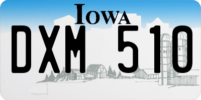 IA license plate DXM510