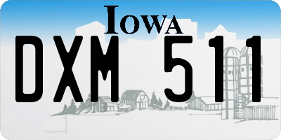 IA license plate DXM511