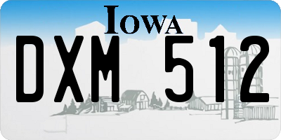 IA license plate DXM512