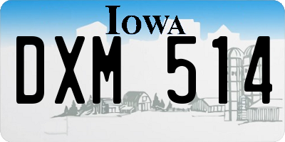 IA license plate DXM514