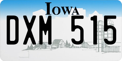 IA license plate DXM515