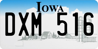 IA license plate DXM516