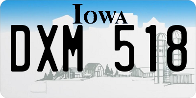 IA license plate DXM518