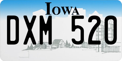 IA license plate DXM520