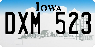 IA license plate DXM523