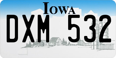 IA license plate DXM532