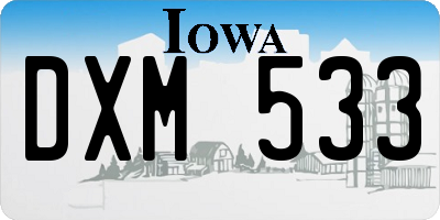 IA license plate DXM533
