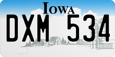 IA license plate DXM534