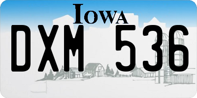 IA license plate DXM536