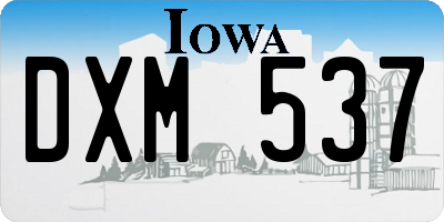 IA license plate DXM537