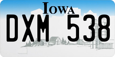IA license plate DXM538