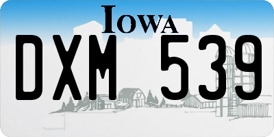 IA license plate DXM539
