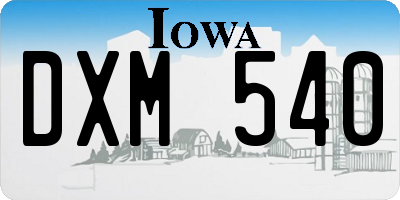 IA license plate DXM540