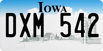 IA license plate DXM542