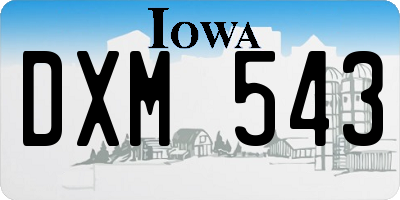 IA license plate DXM543