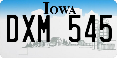 IA license plate DXM545