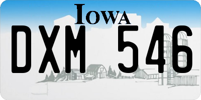 IA license plate DXM546