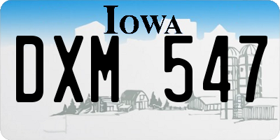 IA license plate DXM547