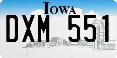 IA license plate DXM551