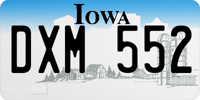 IA license plate DXM552